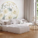 Wall Mural Rose circle - romantic flowers in beige tones with paint effect 143394