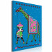 Paint by number Green Giraffe at Night - Tall Animal With a Man Against a Dark Background 144094 additionalThumb 7