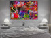 Canvas Print King of Tall Forests (1-piece) - monkey and colorful abstraction in the background 144494 additionalThumb 3