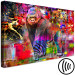 Canvas Print King of Tall Forests (1-piece) - monkey and colorful abstraction in the background 144494 additionalThumb 6