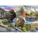 Wall Mural Realistic Dinosaurs - Reptiles Against the Backdrop of a Landscape With a Volcano and a Waterfall 145494 additionalThumb 3