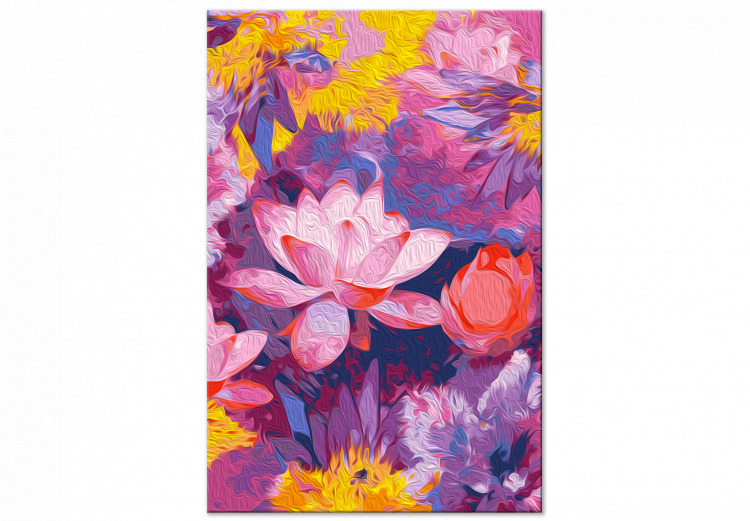 Paint by number Water Lily - Blooming Flowers of Pink, Purple and Yellow Colors 146194 additionalImage 4