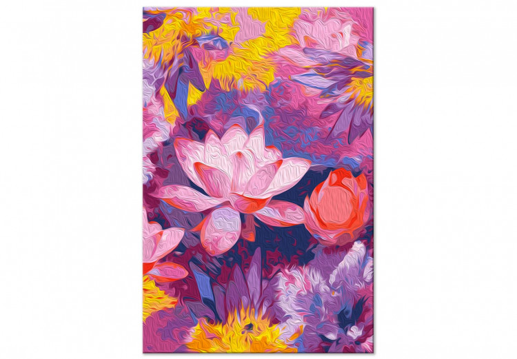 Paint by number Water Lily - Blooming Flowers of Pink, Purple and Yellow Colors 146194 additionalImage 3