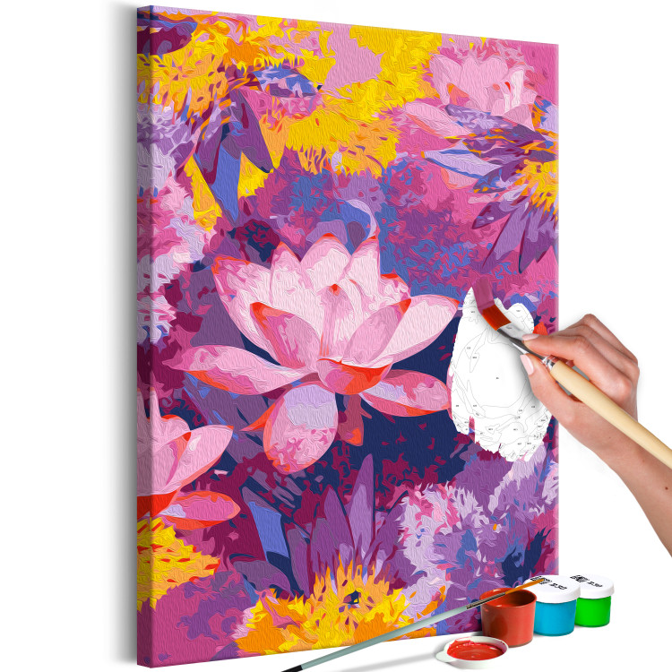 Paint by number Water Lily - Blooming Flowers of Pink, Purple and Yellow Colors 146194 additionalImage 7