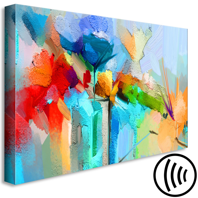 Canvas Art Print Colorful Garden (1-piece) - abstract painted flowers with texture 148894 additionalImage 6