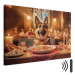 Canvas Print AI Dog German Shepherd - Animal at Dinner in Restaurant - Horizontal 150294 additionalThumb 8