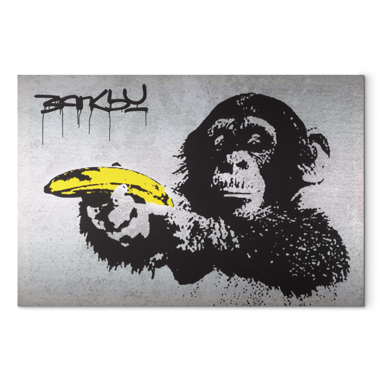 Canvas Stop or the monkey will shoot! (Banksy) 150994 additionalImage 7