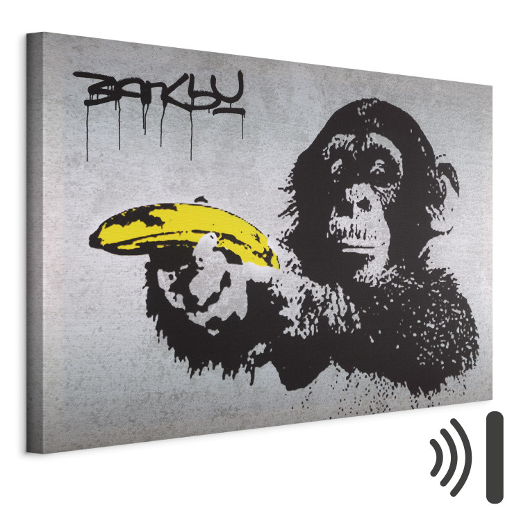 Canvas Stop or the monkey will shoot! (Banksy) 150994 additionalImage 8