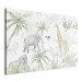 Canvas Art Print Tropical Safari - Wild Animals in Green-Pastel Colors 151194 additionalThumb 2