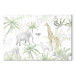 Canvas Art Print Tropical Safari - Wild Animals in Green-Pastel Colors 151194