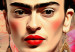 Poster Subtle Portrait - Frida Kahlo on a Blurred Background Full of Flowers 152194 additionalThumb 3