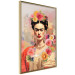 Poster Subtle Portrait - Frida Kahlo on a Blurred Background Full of Flowers 152194 additionalThumb 6