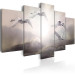 Canvas Art Print Swan Journey - Birds Flying in the Sky Between Clusters of Dark Clouds 97994 additionalThumb 2