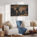 Canvas Art Print Stylish Map - Brown World Map with Flags and Labels in English 98094 additionalThumb 10