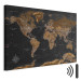 Canvas Art Print Stylish Map - Brown World Map with Flags and Labels in English 98094 additionalThumb 8