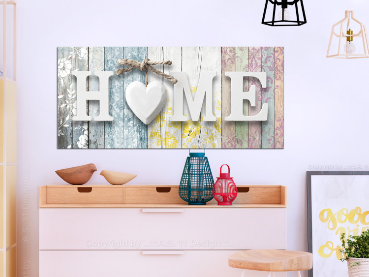 Canvas Print Scent of Home (1-part) Wide Colorful - Vintage Style Inscriptions 107705 additionalImage 3
