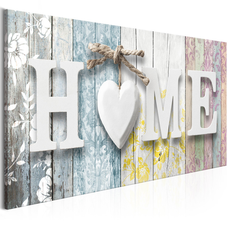 Canvas Print Scent of Home (1-part) Wide Colorful - Vintage Style Inscriptions 107705 additionalImage 2
