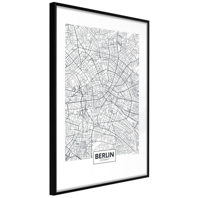 Wall Poster Berlin Map - black and white map of the capital of Germany on a solid background 114405 additionalImage 13