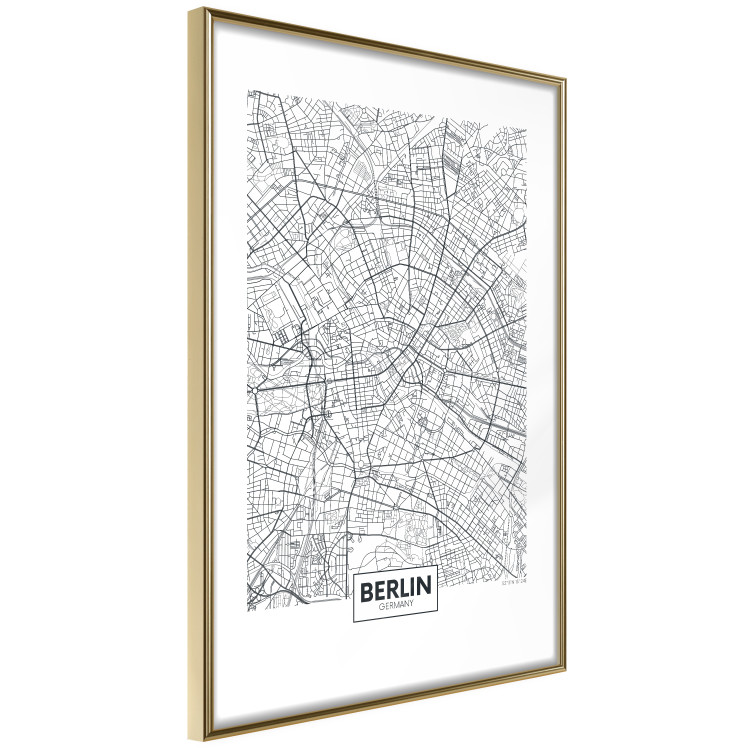 Wall Poster Berlin Map - black and white map of the capital of Germany on a solid background 114405 additionalImage 6