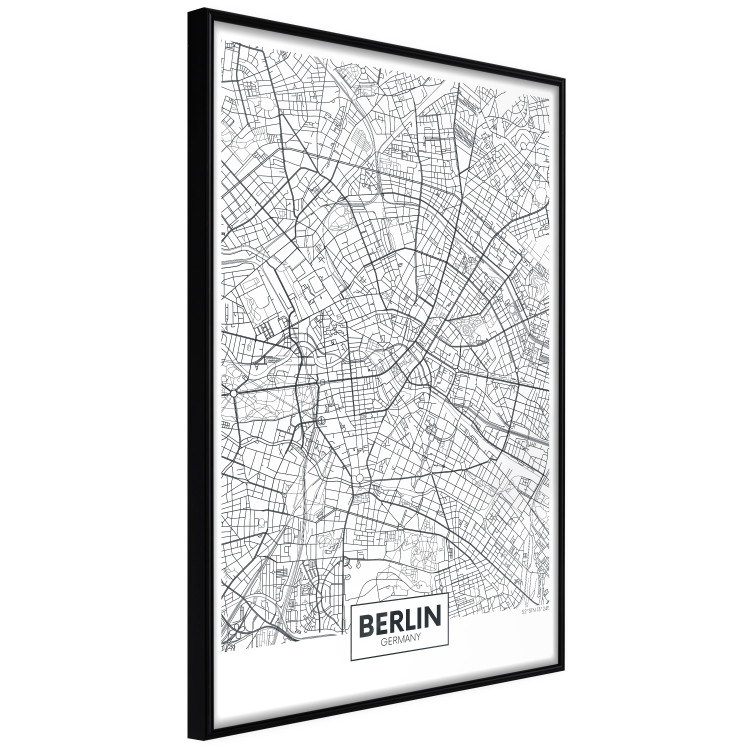 Wall Poster Berlin Map - black and white map of the capital of Germany on a solid background 114405 additionalImage 10