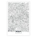 Wall Poster Berlin Map - black and white map of the capital of Germany on a solid background 114405