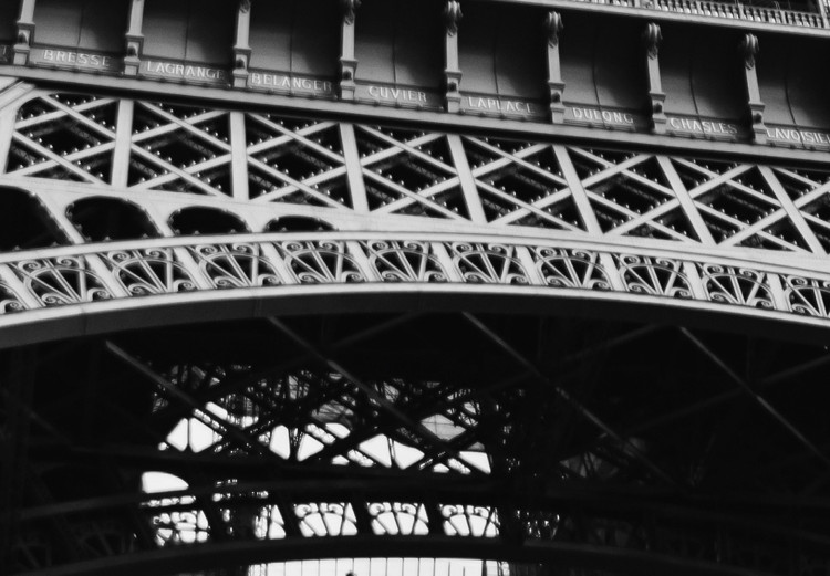 Canvas Art Print Paris Icon (1-part) - Black and White Architecture of Eiffel Tower 114905 additionalImage 5