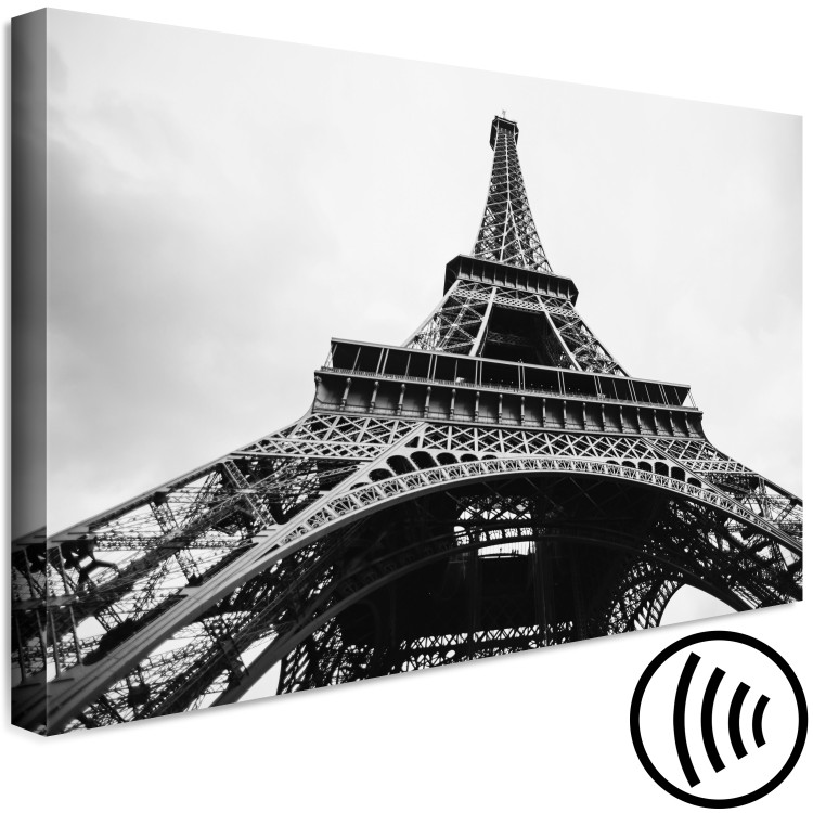 Canvas Art Print Paris Icon (1-part) - Black and White Architecture of Eiffel Tower 114905 additionalImage 6