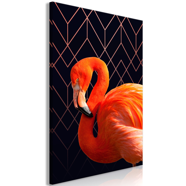 Canvas Expressive Bird (1-part) - Flamingo Against Geometric Figures 115305 additionalImage 2