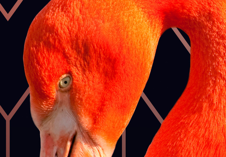 Canvas Expressive Bird (1-part) - Flamingo Against Geometric Figures 115305 additionalImage 5