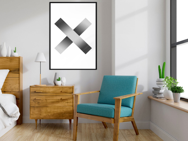 Wall Poster Crosses on White - black and white geometric abstract composition 116605 additionalImage 3
