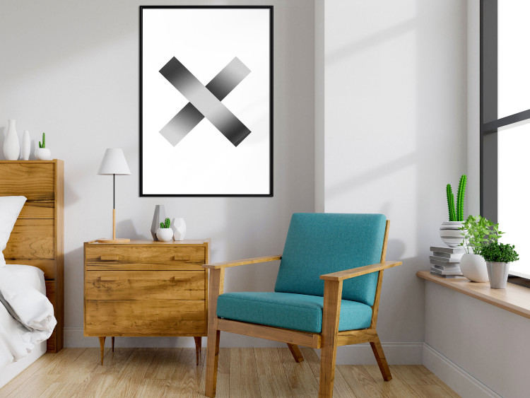 Wall Poster Crosses on White - black and white geometric abstract composition 116605 additionalImage 4
