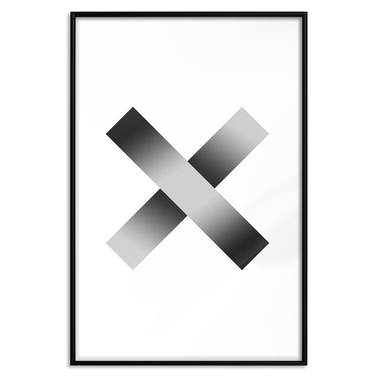Wall Poster Crosses on White - black and white geometric abstract composition 116605 additionalImage 15