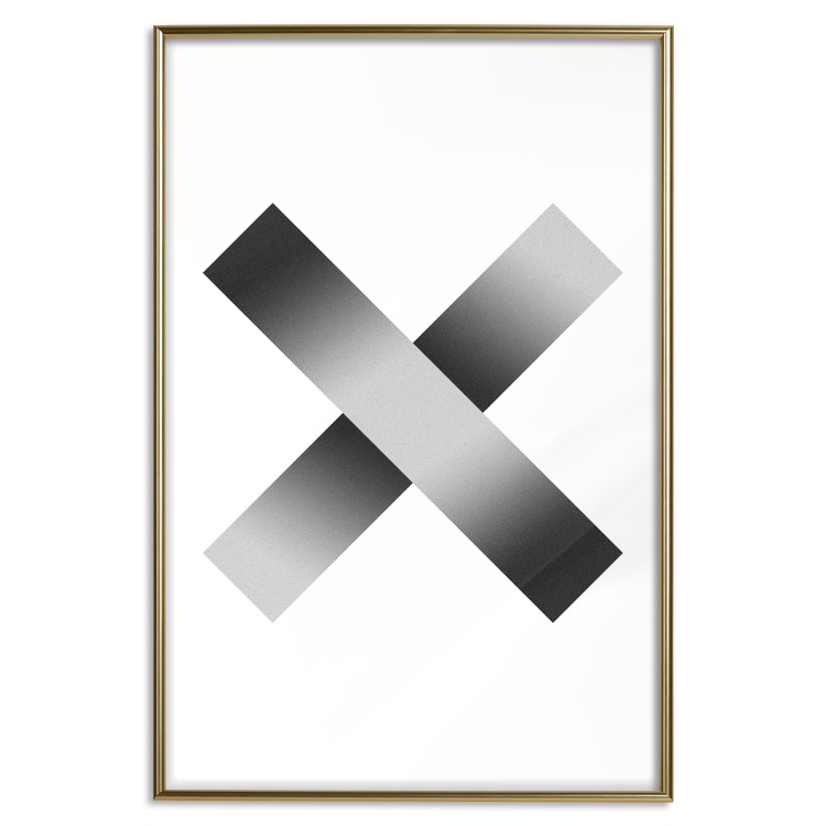 Wall Poster Crosses on White - black and white geometric abstract composition 116605 additionalImage 16