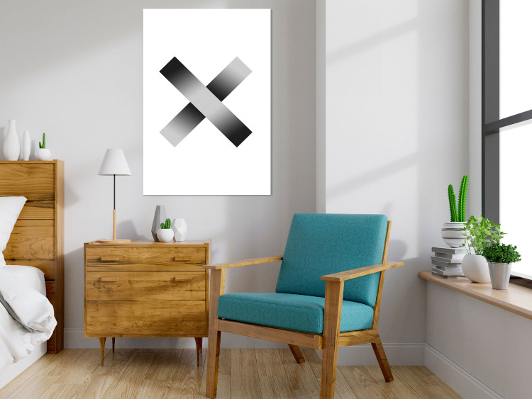 Wall Poster Crosses on White - black and white geometric abstract composition 116605 additionalImage 2