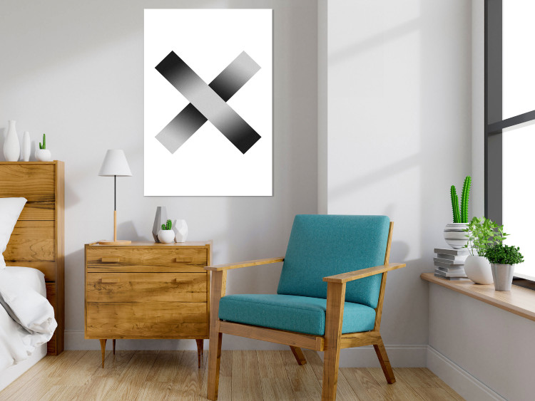 Wall Poster Crosses on White - black and white geometric abstract composition 116605 additionalImage 17