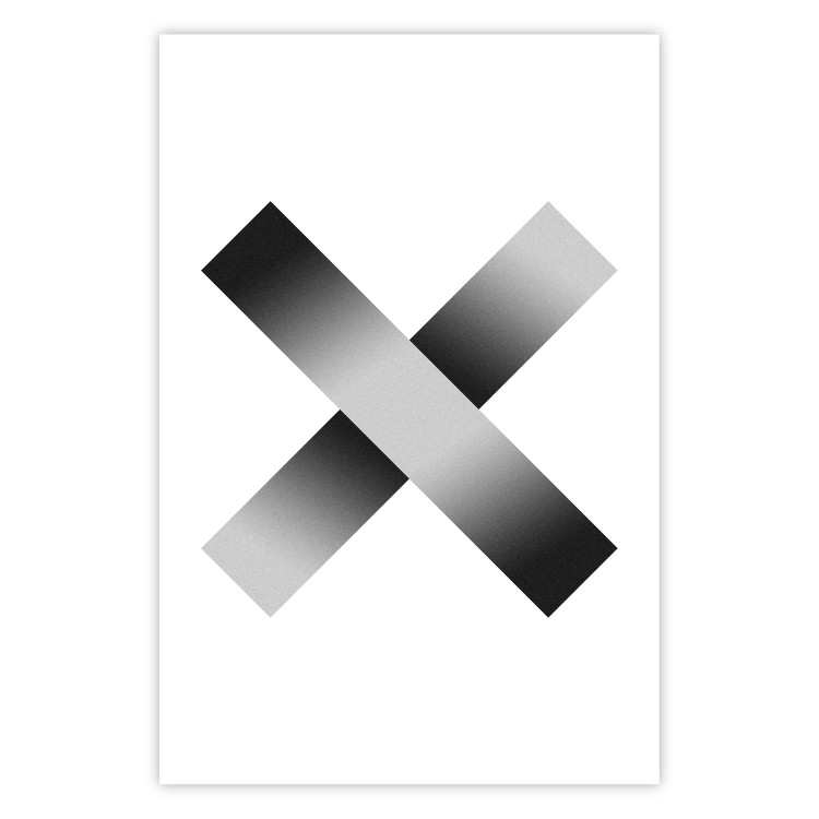 Wall Poster Crosses on White - black and white geometric abstract composition 116605