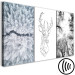 Canvas Print Winter triptych - geometric deer and snow-covered trees 117105 additionalThumb 6