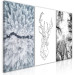 Canvas Print Winter triptych - geometric deer and snow-covered trees 117105 additionalThumb 2