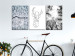 Canvas Print Winter triptych - geometric deer and snow-covered trees 117105 additionalThumb 3