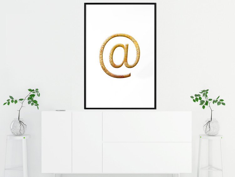 Wall Poster You've Got Mail - composition with a golden quill symbol on a white background 118305 additionalImage 4
