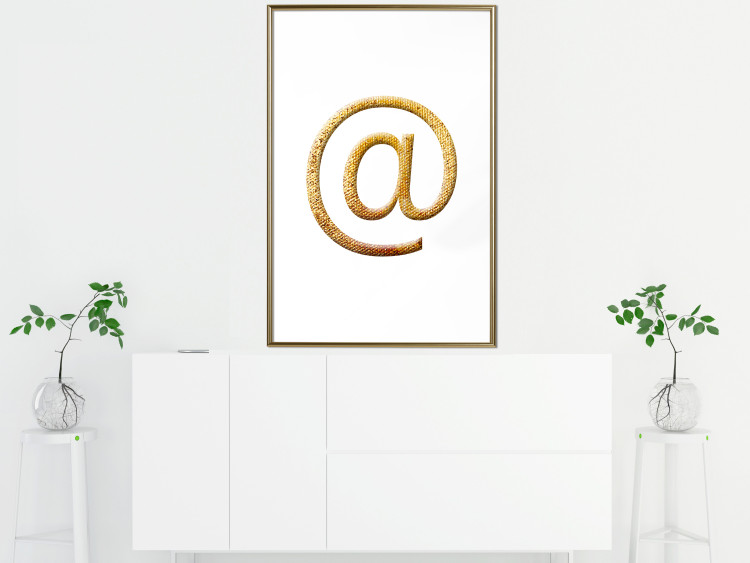 Wall Poster You've Got Mail - composition with a golden quill symbol on a white background 118305 additionalImage 5