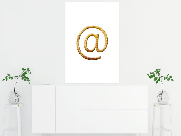 Wall Poster You've Got Mail - composition with a golden quill symbol on a white background 118305 additionalImage 2