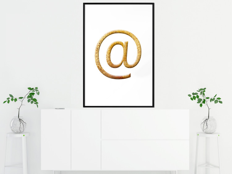 Wall Poster You've Got Mail - composition with a golden quill symbol on a white background 118305 additionalImage 3
