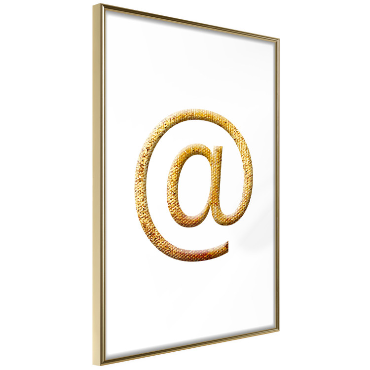 Wall Poster You've Got Mail - composition with a golden quill symbol on a white background 118305 additionalImage 12