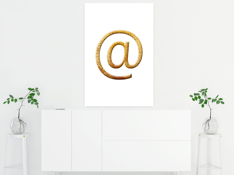 Wall Poster You've Got Mail - composition with a golden quill symbol on a white background 118305 additionalImage 17