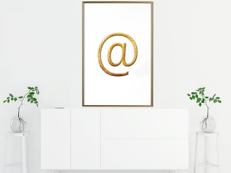 Wall Poster You've Got Mail - composition with a golden quill symbol on a white background 118305 additionalImage 13