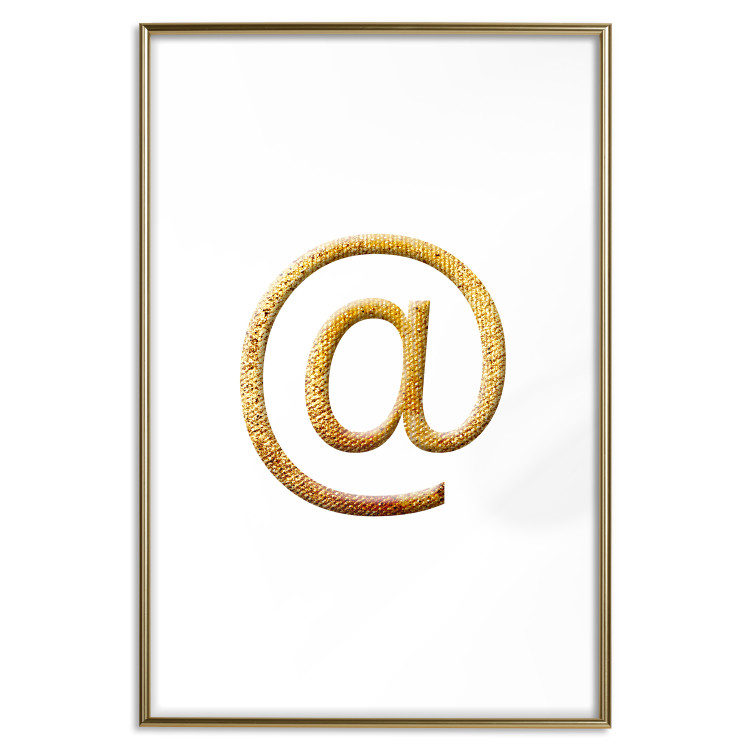 Wall Poster You've Got Mail - composition with a golden quill symbol on a white background 118305 additionalImage 14