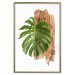 Wall Poster Force of Nature - green leaf and wooden piece of bark on a white background 122605 additionalThumb 16