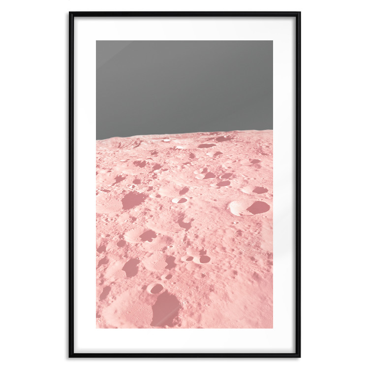 Poster Pink Moon - moon texture on a solid gray background 123205 additionalImage 17