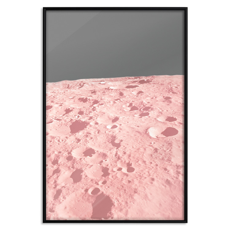 Poster Pink Moon - moon texture on a solid gray background 123205 additionalImage 24
